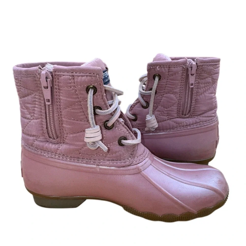 Sperry‎ Rose Pink Saltwater Duck Boot, Women's Size 1, EUC